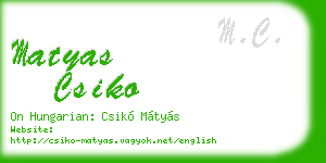 matyas csiko business card